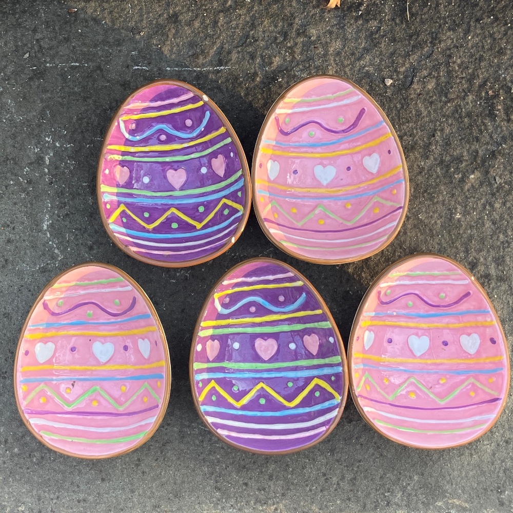 ✨ Rare Vintage Nantucket Home Hand-Painted Easter Egg Dishes – Set of 5 ✨
